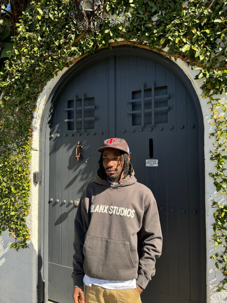 Distressed Patch Logo Hoodie (Charcoal)